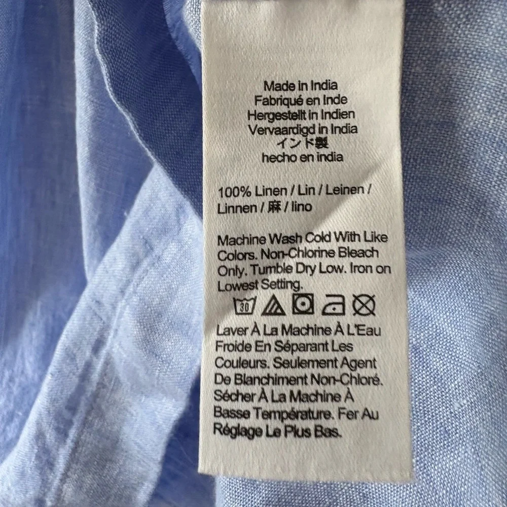 J. Crew Tie-shoulder Chambray Linen Top